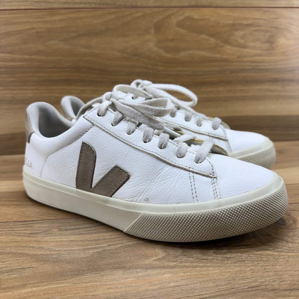 VEJA Camo White Low Top Sneakers Womens 7 EU 38 Walking Casual Shoes - Picture 2 of 11